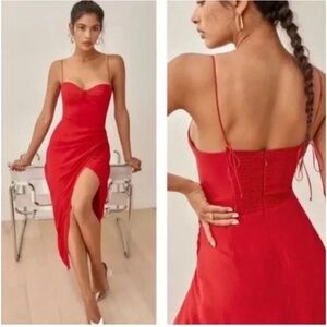 Reformation Kourtney Dress - Red - Size 4